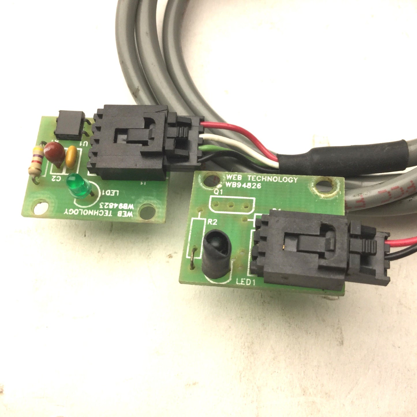 Used Set of 2 Web Technology WB94826 & WB94823 LSC-1 Boards, SA4500058 Cables