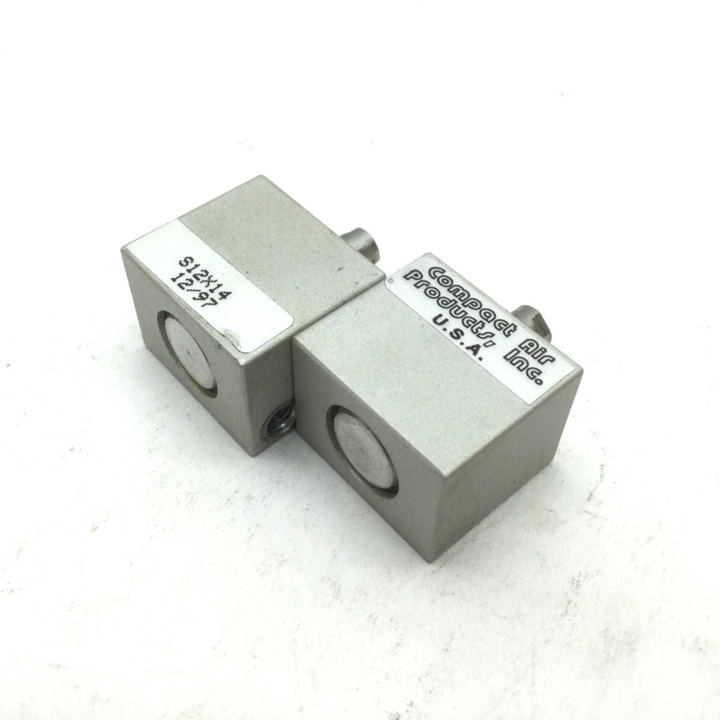 Used Lot of 2 Compact Air S12X14 Pneumatic Cylinders Bore 1/2" Stroke 1/4" 10-32UNF