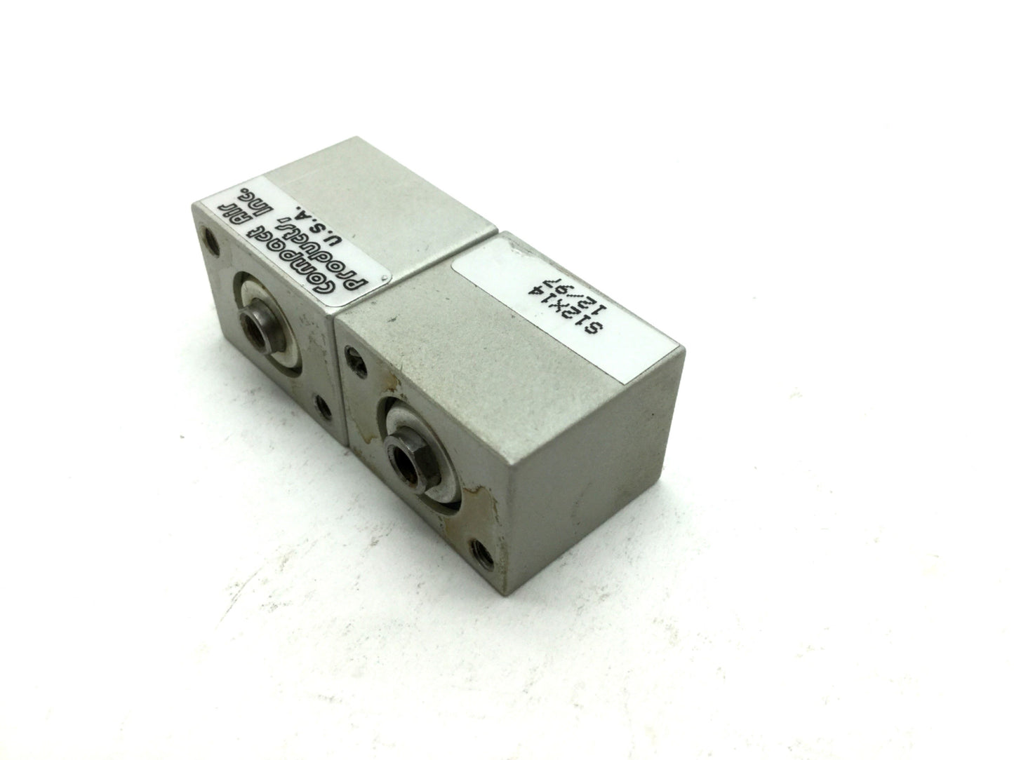 Used Lot of 2 Compact Air S12X14 Pneumatic Cylinders Bore 1/2" Stroke 1/4" 10-32UNF