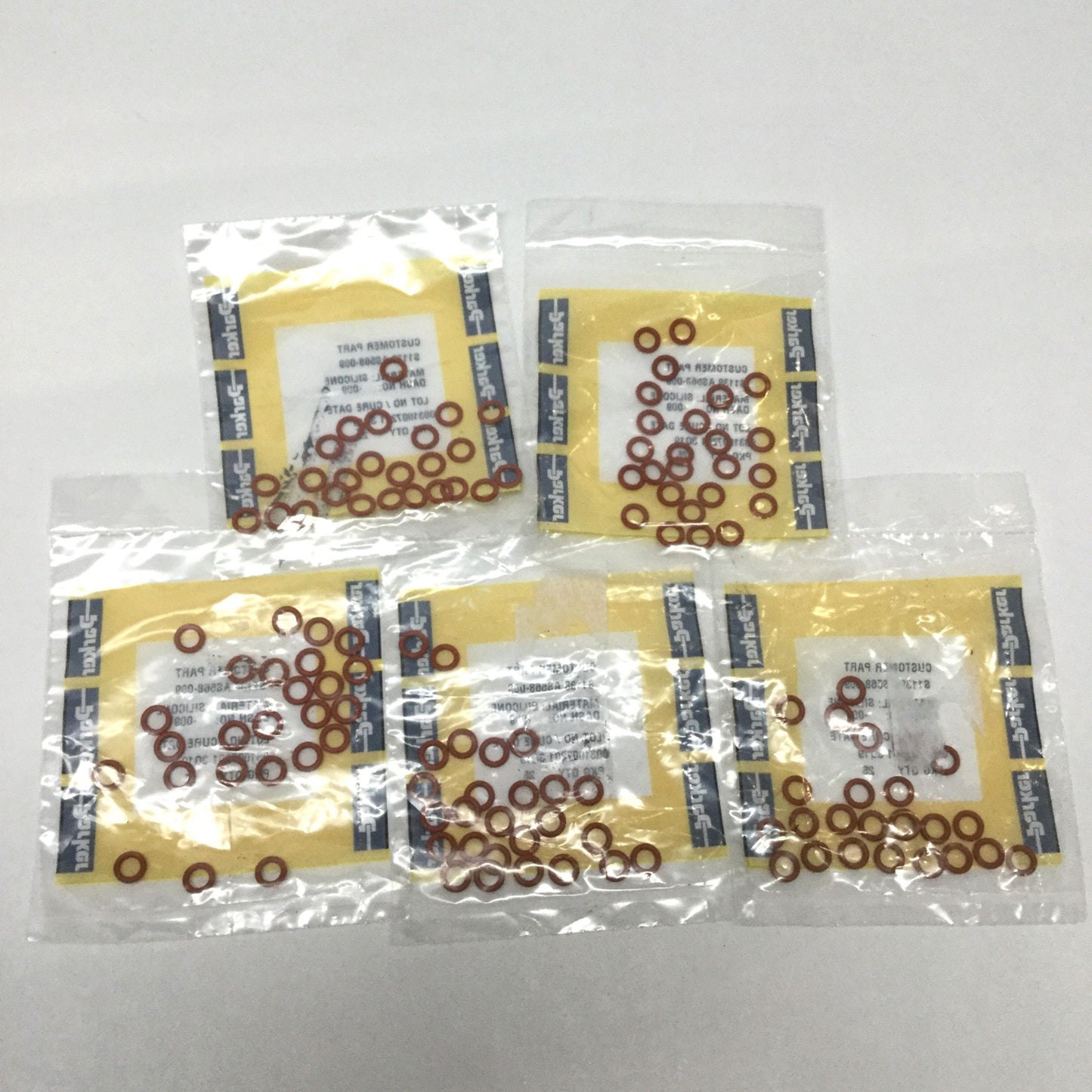 New Lot of 125 Parker S1138 AS568-009 Silicone High-Temp O-Rings 11/32" OD, 1/16" W