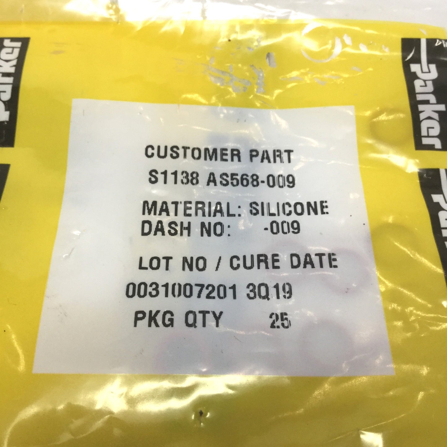 New Lot of 125 Parker S1138 AS568-009 Silicone High-Temp O-Rings 11/32" OD, 1/16" W