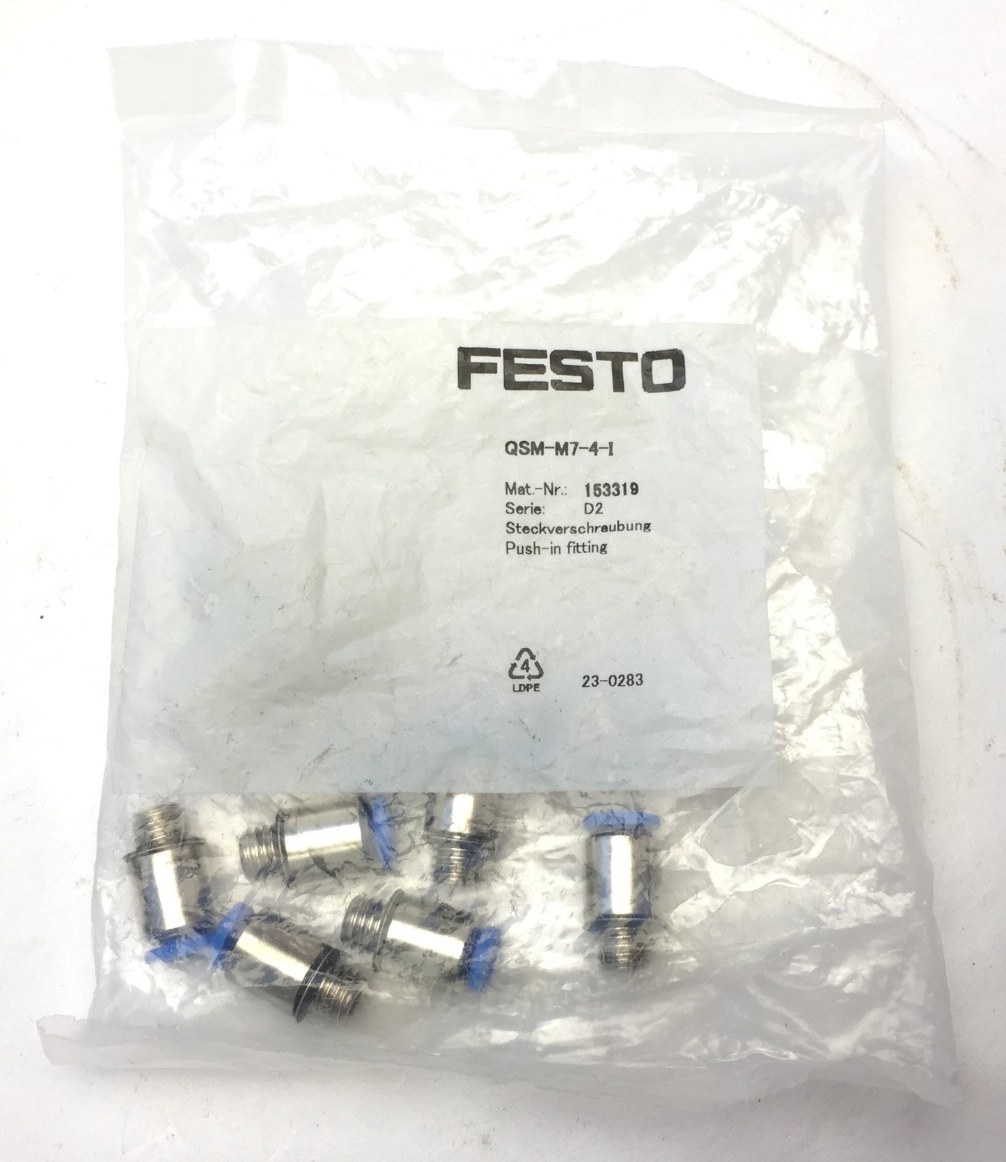 New – Open box Metal Work VME1-05 Pneumatic Valve 3/2 NO 4mm, Festo QSM-M7-4-I Push Fittings