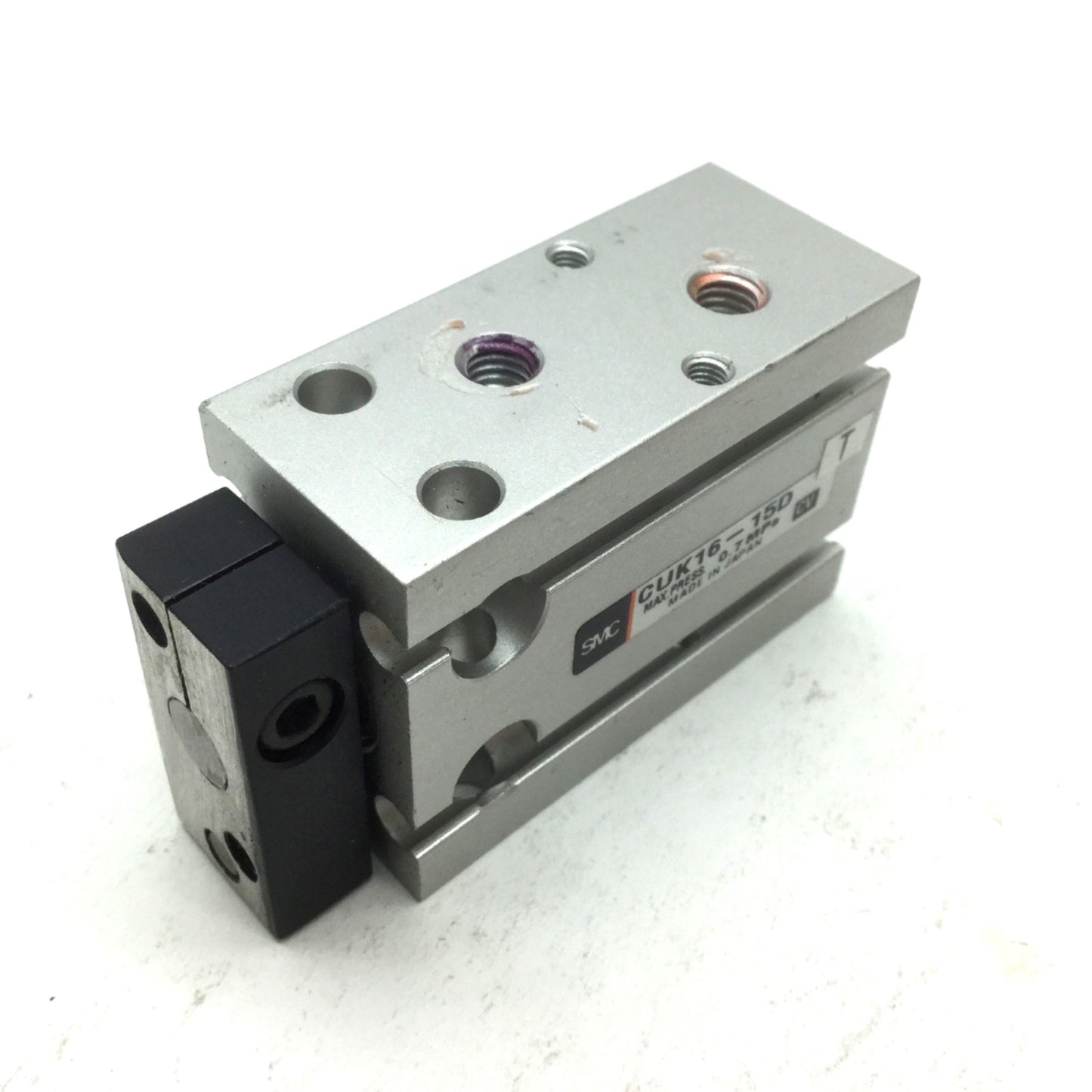 Used SMC CUK16-15D Non-Rotating Compact Cylinder Bore 16mm Stroke 15mm