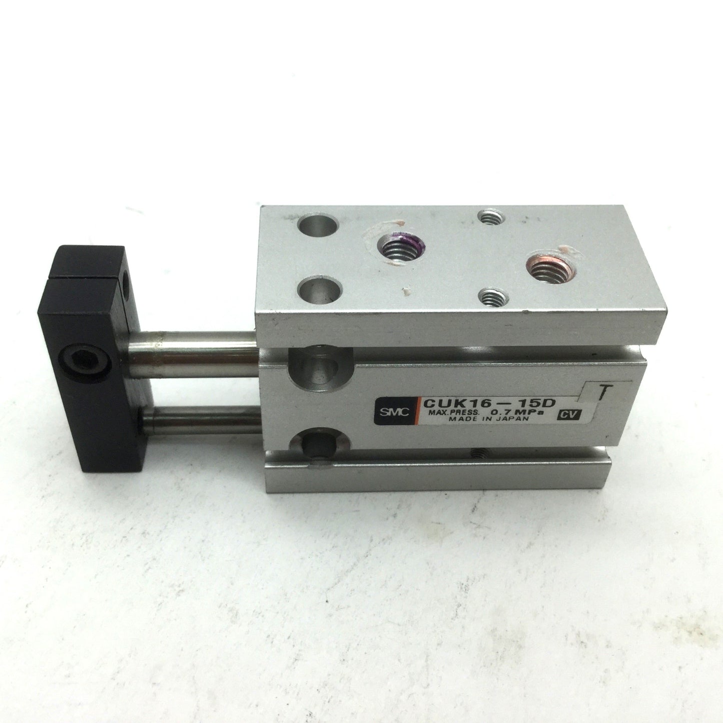 Used SMC CUK16-15D Non-Rotating Compact Cylinder Bore 16mm Stroke 15mm