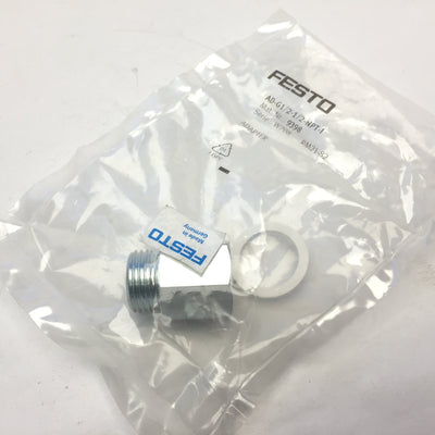 New Lot of 5 Festo AD-G1/2-1/2-NPT1 9398 Zinc Adapter G1/2 ISO Male x 1/2 NPT Female