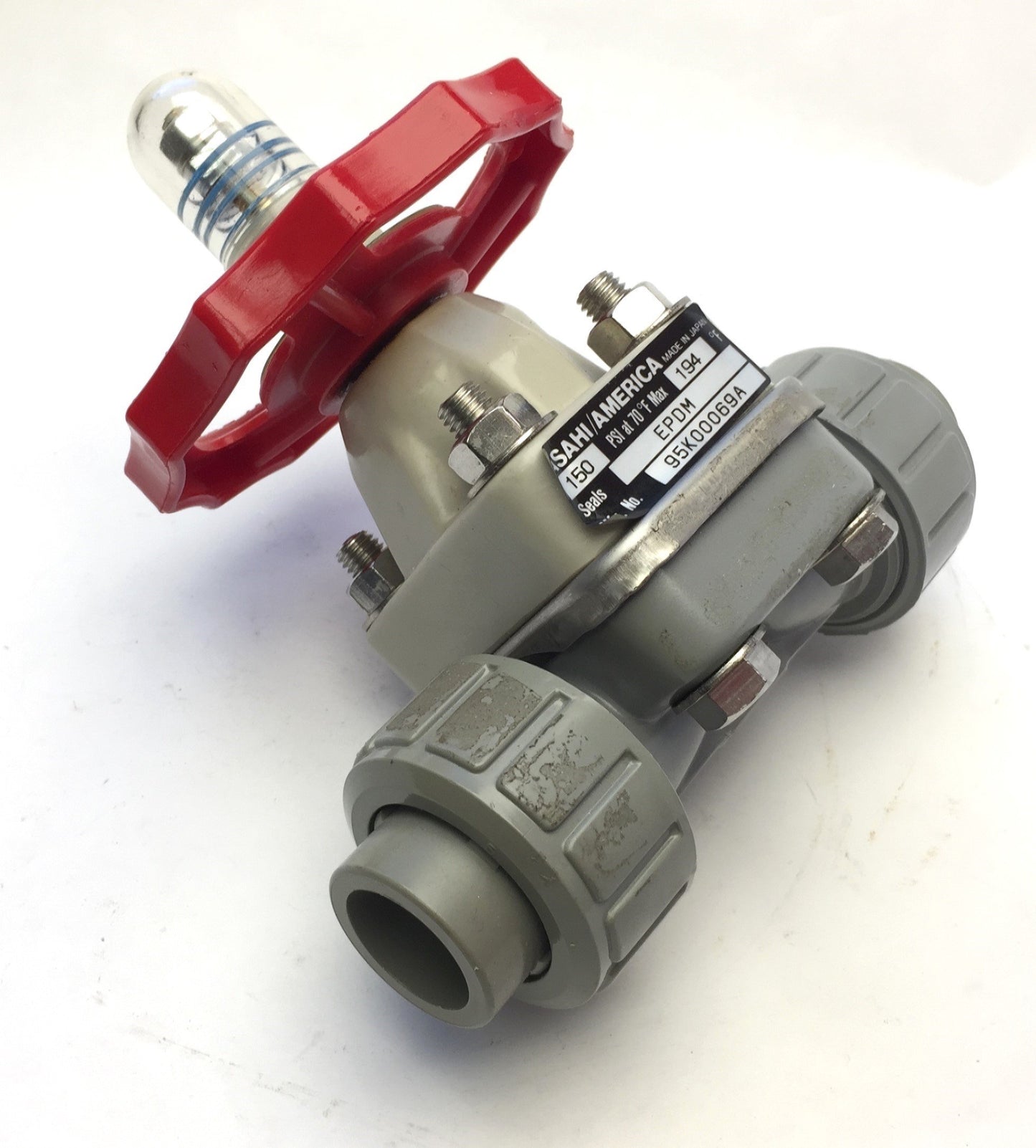 New – Open box Asahi America 95K00069A Gate Valve 1/2" EPDM Seals Solvent Weld Union Connection