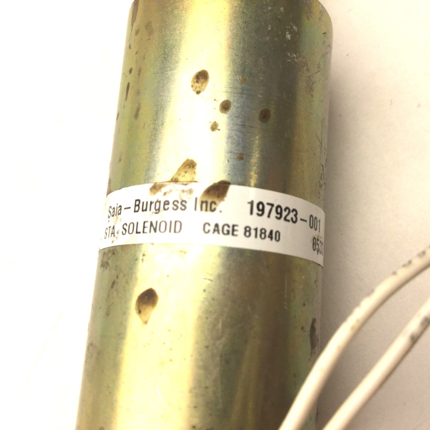 Used SAIA-BURGESS 197923-001 STA Solenoid, Cage 81840, 1" Diameter, 1" Spring