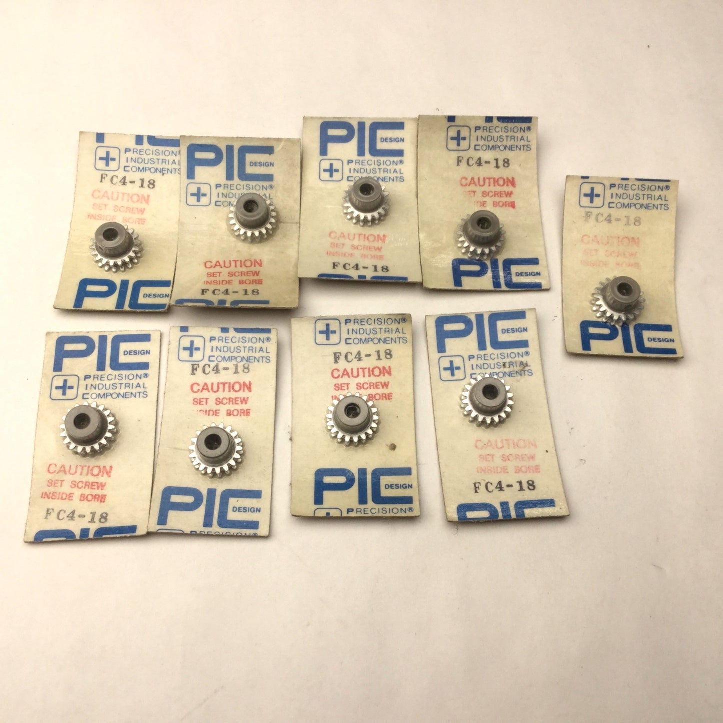 New Lot of 9 New PIC FC4-18 No Slip Positioning Pulleys, 32 Pitch, 18 Grooves