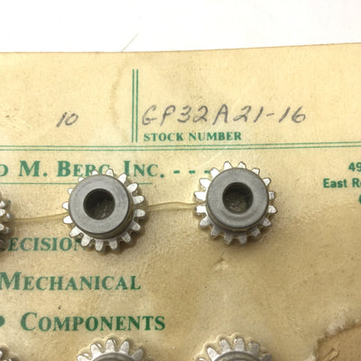 New Lot of 9 New WM Berg GP32A21-16 Belt Sprockets, 3/16 Bore, 16 Teeth, 0.5 Pitch