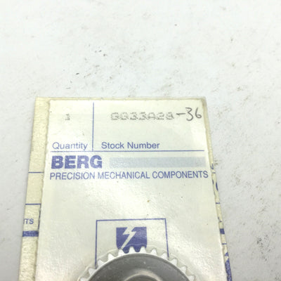 New WM Berg GG33A28-36 Chain Sprocket Teeth 36 Bore 1/4 OD 1.188 Aluminum