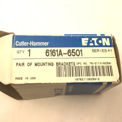 New – Open box New Cutler-Hammer 6161A-6501 Pair of Mounting Brackets, Series A1, L Shaped