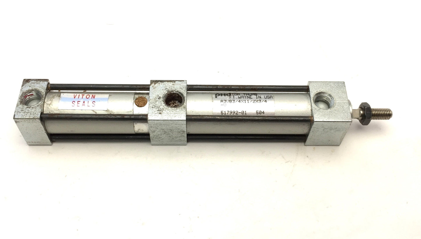 Used PHD Tom Thumb A3VB3/4x11/2x3/4-V 3-Position Cylinder Bore: 3/4" Stroke: 1-1/2"