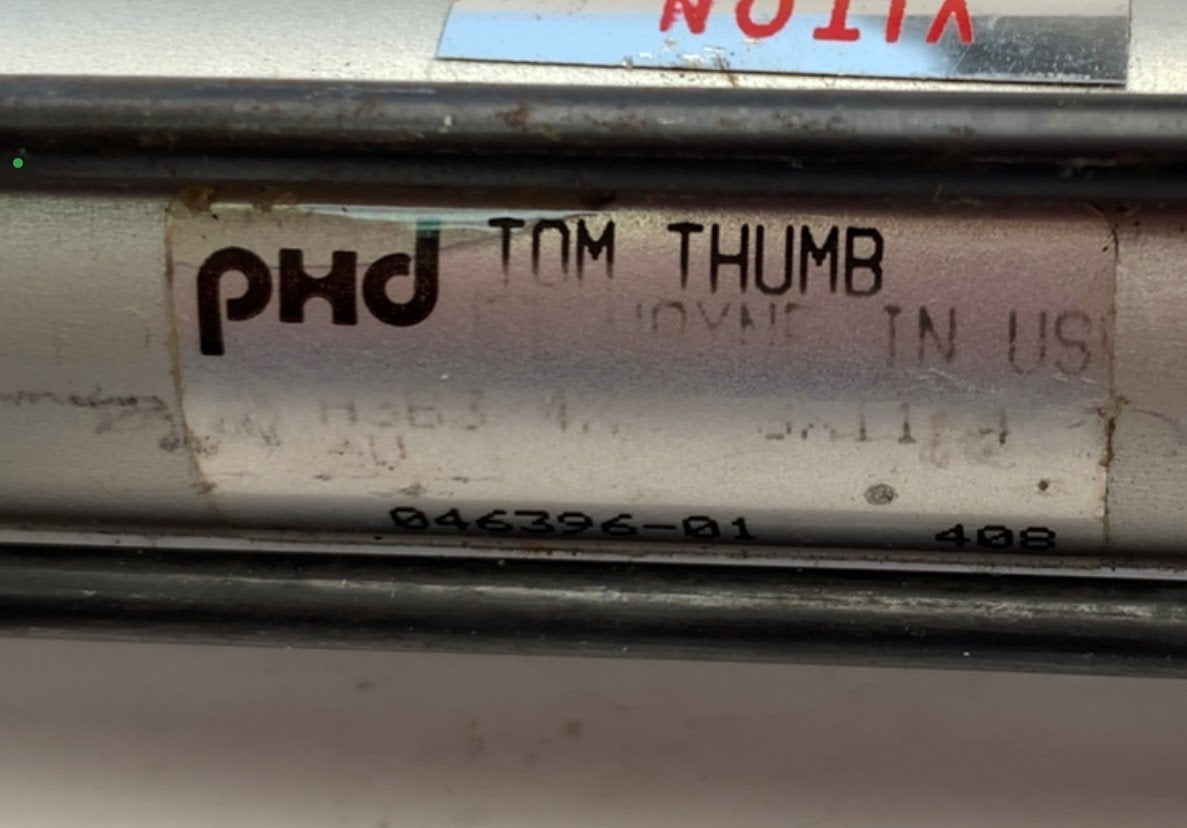 Used PHD Tom Thumb A3B-3/4x31/2x11/4-V 3-Position Cylinder Bore: 3/4" Stroke: 3-1/2"