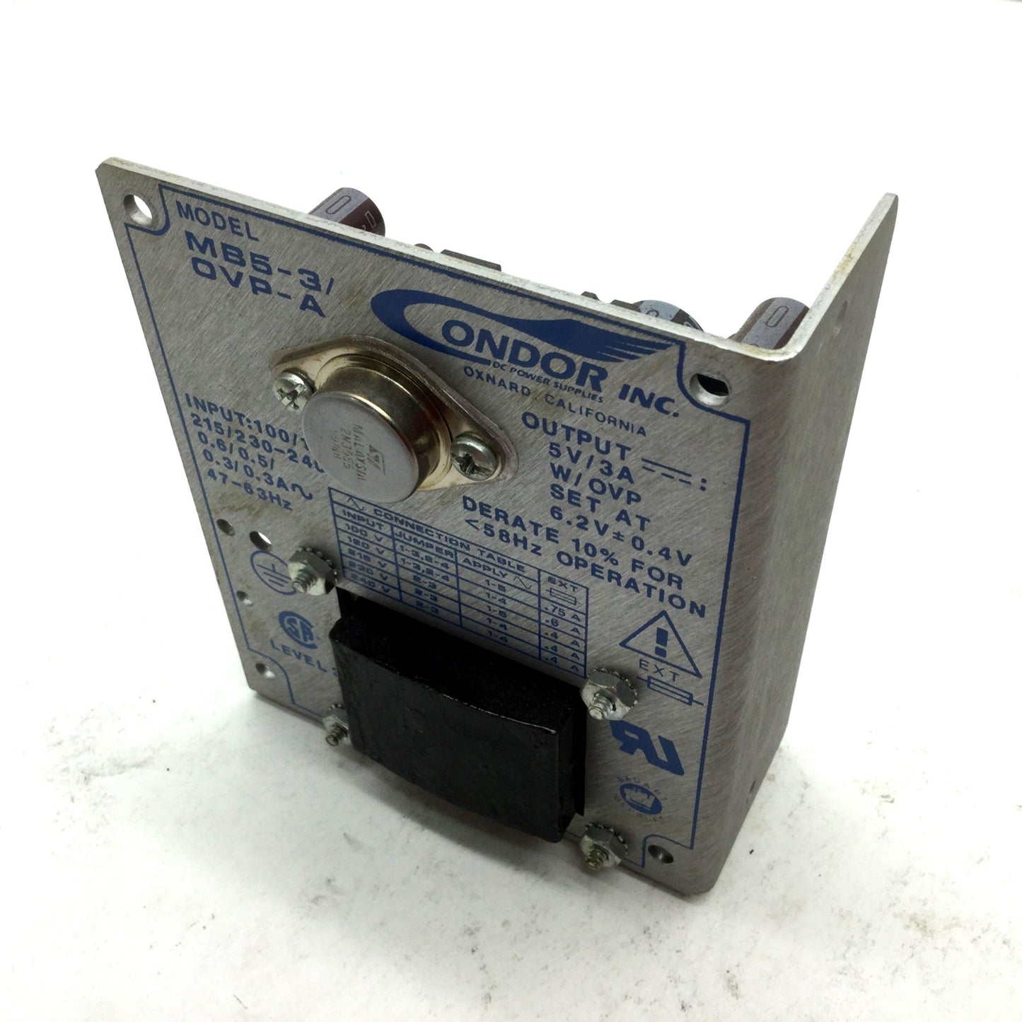 Used Condor MB5-3/OVP-A Power Supply, Out: ±5VDC 3A, In: 120VAC 50/60Hz