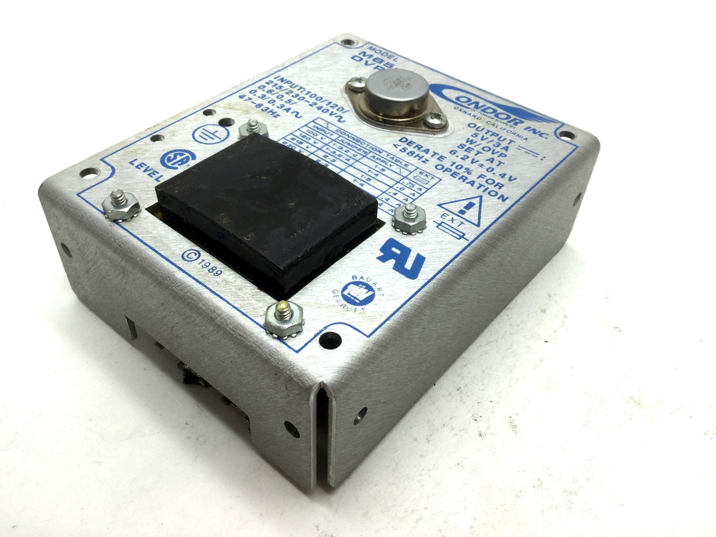 Used Condor MB5-3/OVP-A Power Supply, Out: ±5VDC 3A, In: 120VAC 50/60Hz