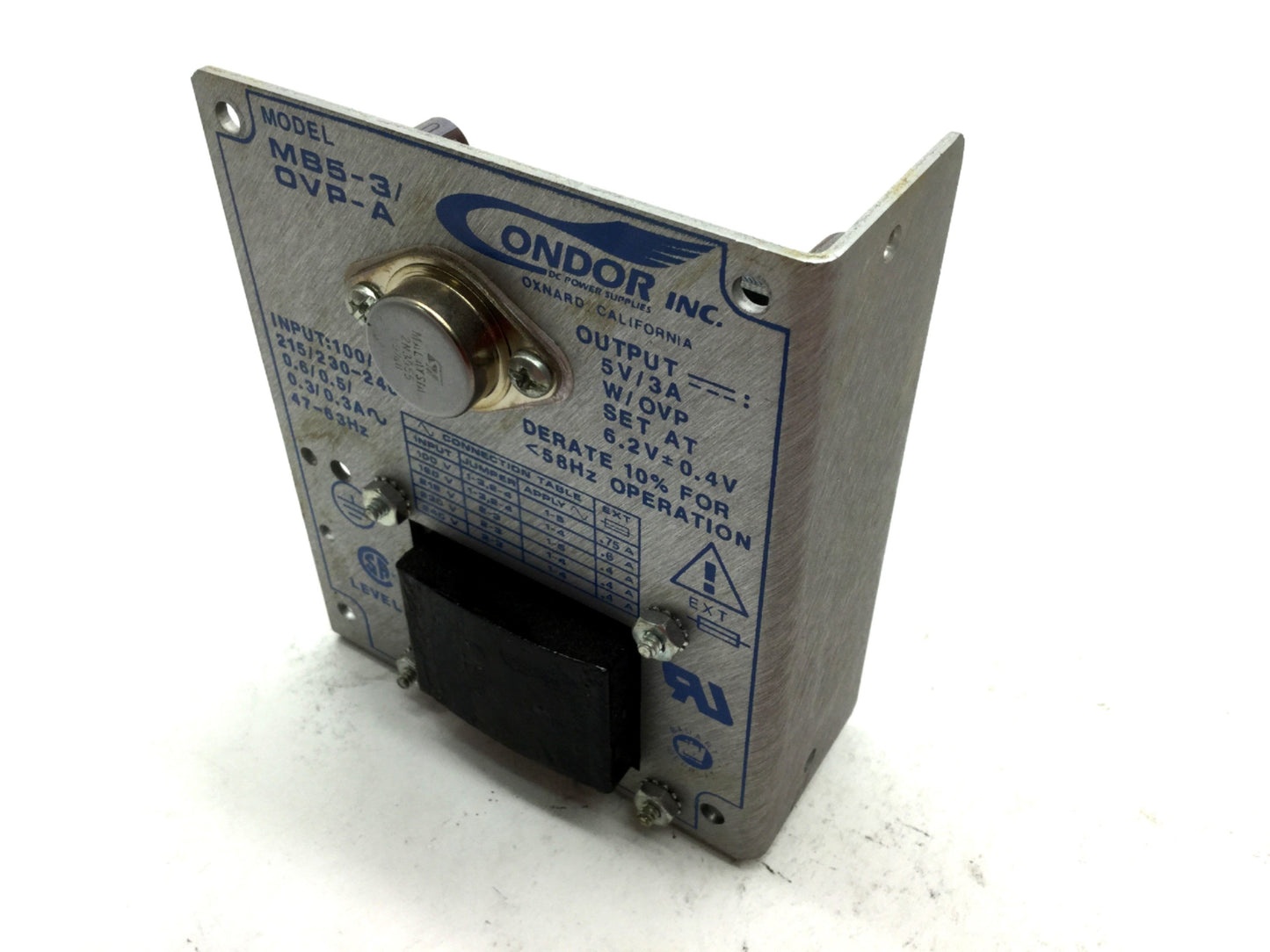 Used Condor MB5-3/OVP-A Power Supply, Out: ±5VDC 3A, In: 120VAC 50/60Hz