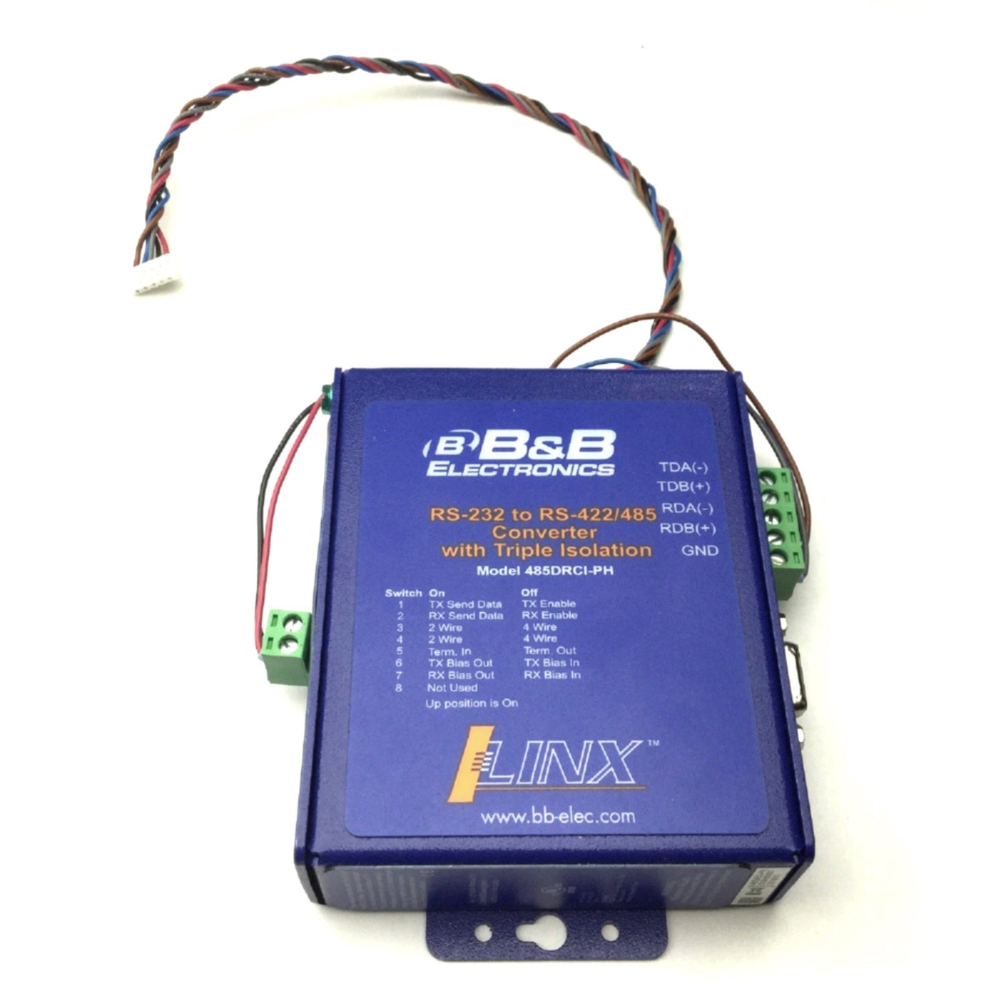 Used B&B Electronics 485DRCI-PH Converter w/ Triple Isolation, RS-232 to RS422/485