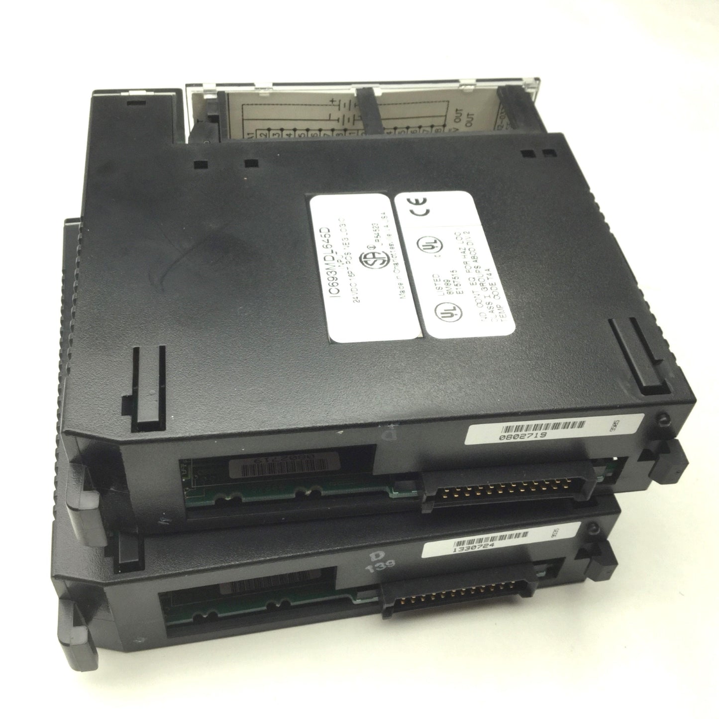 Used Lot of 2 GE Fanuc IC693MDL645D Input Module, 24VDC 16-Point POS/NEG Logic