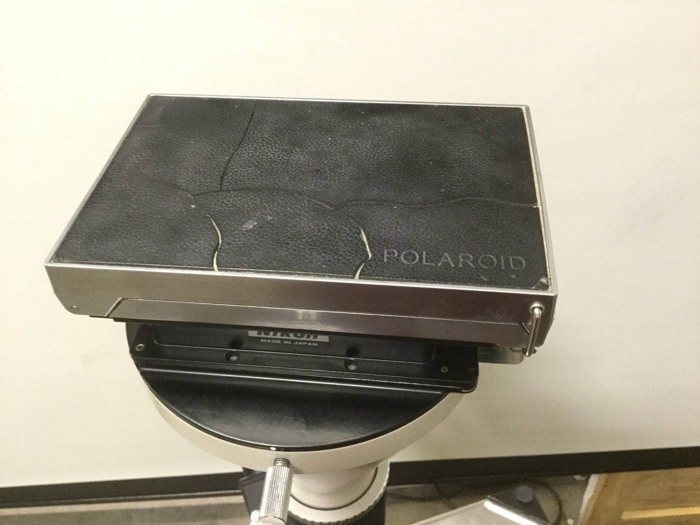 Used Nikon Optiphot Microscope, Format Adapter, Polaroid Camera, PFX Shutter