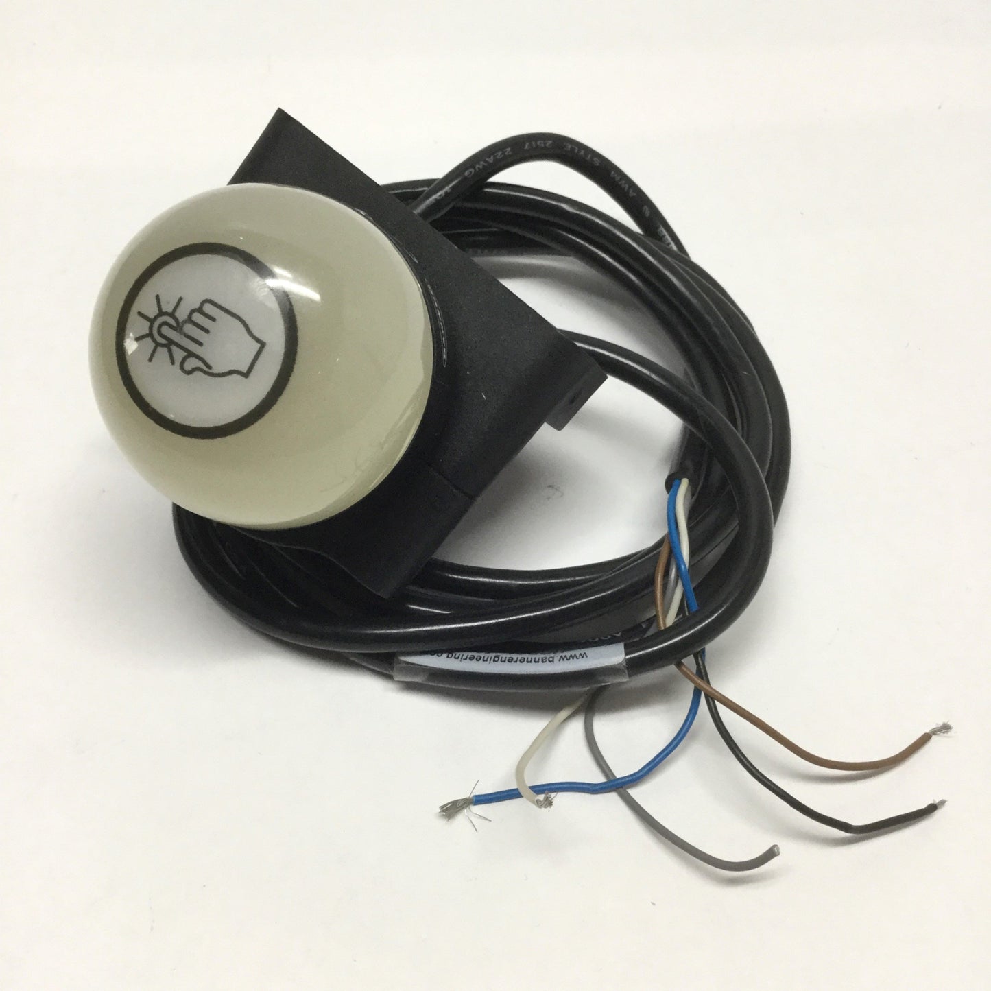 Used Banner K50ABTXGHQ EZ-LIGHT Illuminated Touch Button Switch, Green, NO, M12 5-Pin