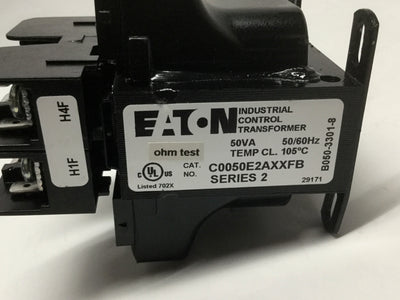 Used Eaton C0050E2AXXFB Industrial Control Transformer 50VA, Pri: 230/460V, Sec: 115V