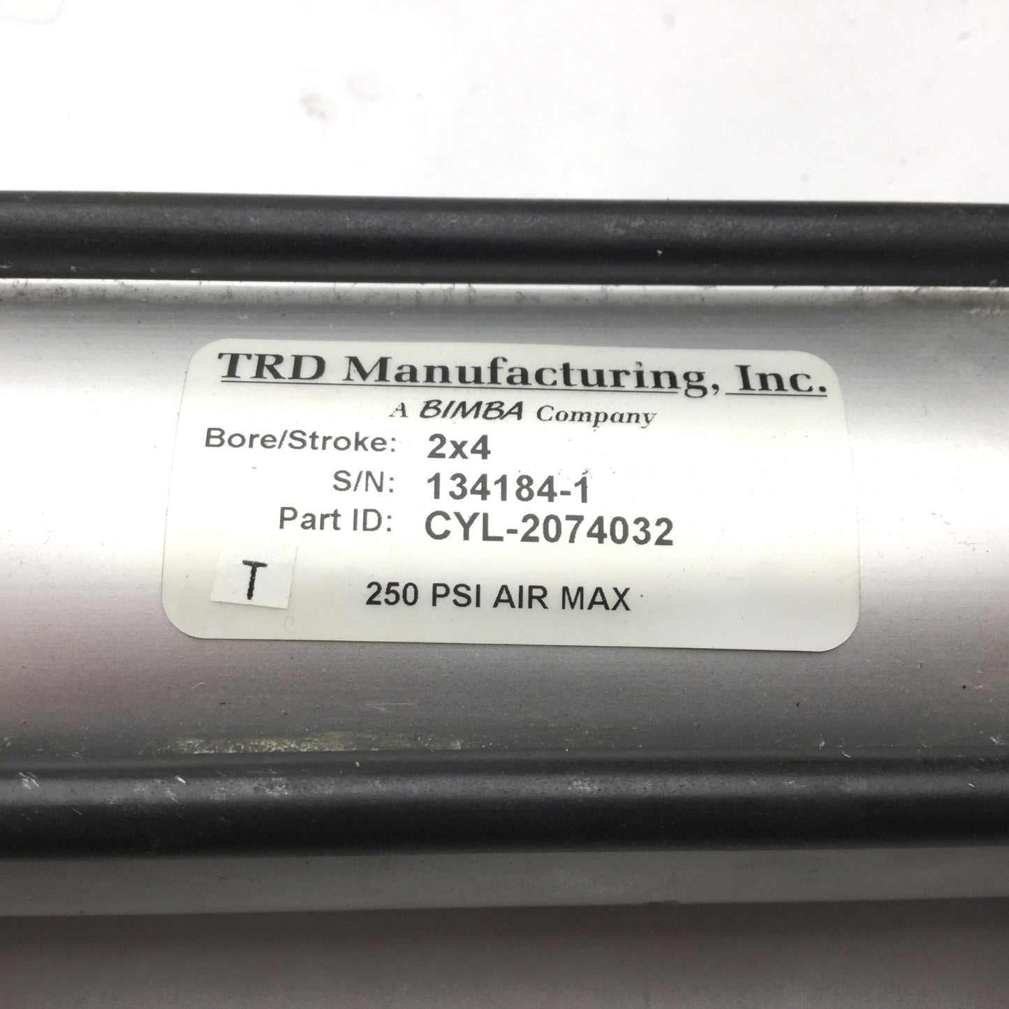 Used TRD Bimba CYL-2074032 Pneumatic Cylinder 2" Bore, 4" Stroke, 3/8" NPT, 250psi