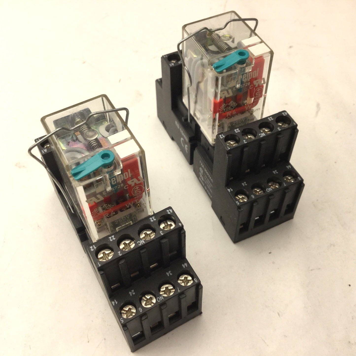 Used Lot of 2 Relpol E105728 Ice Cube Relays w/base, Resistance: 5A 250VAC, 5A 30VDC