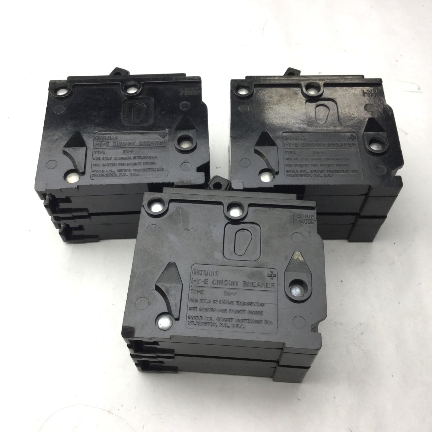 Used Lot of 3 Gould I-T-E Type EQ-P Circuit Breakers, 20A, 120/240VAC