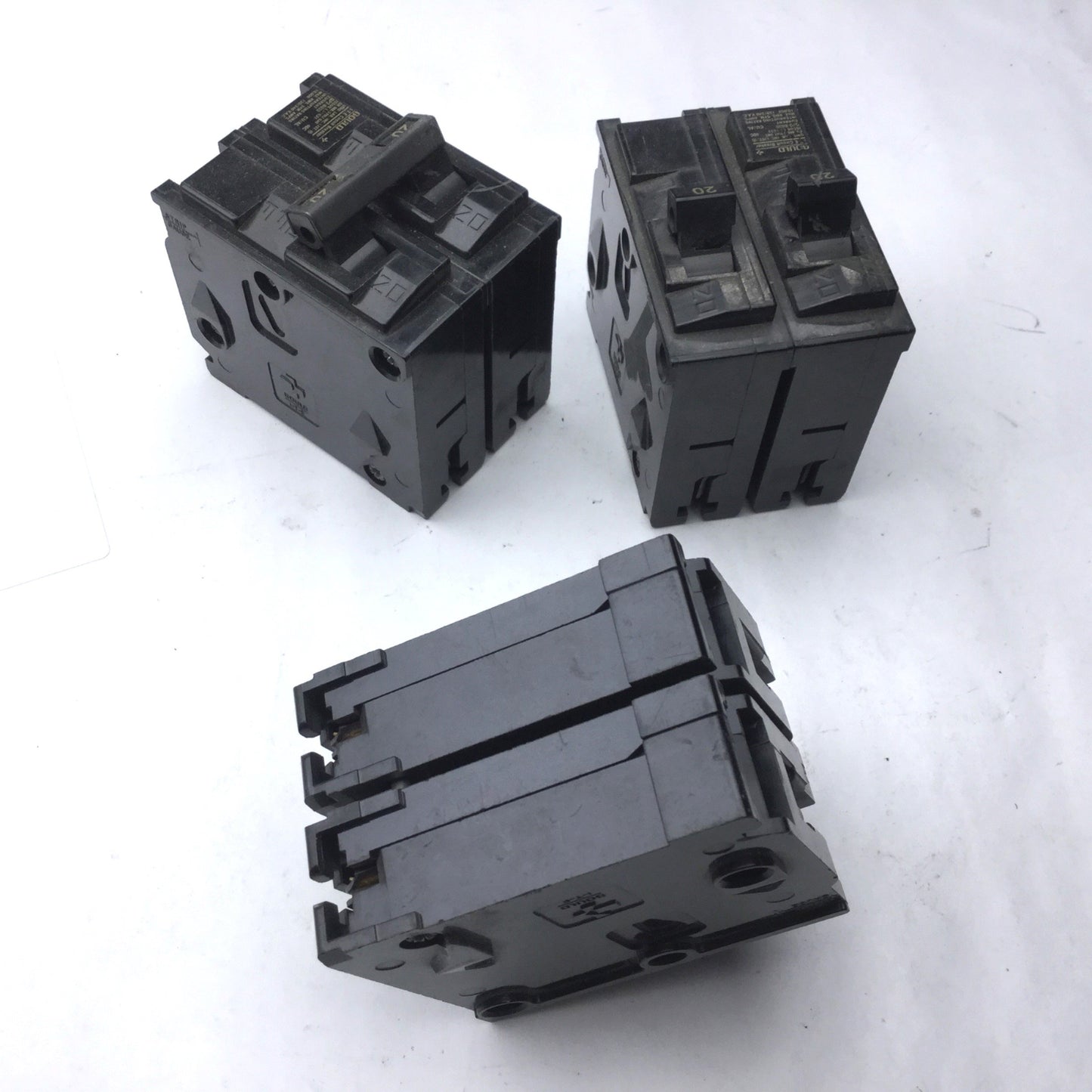 Used Lot of 3 Gould I-T-E Type EQ-P Circuit Breakers, 20A, 120/240VAC
