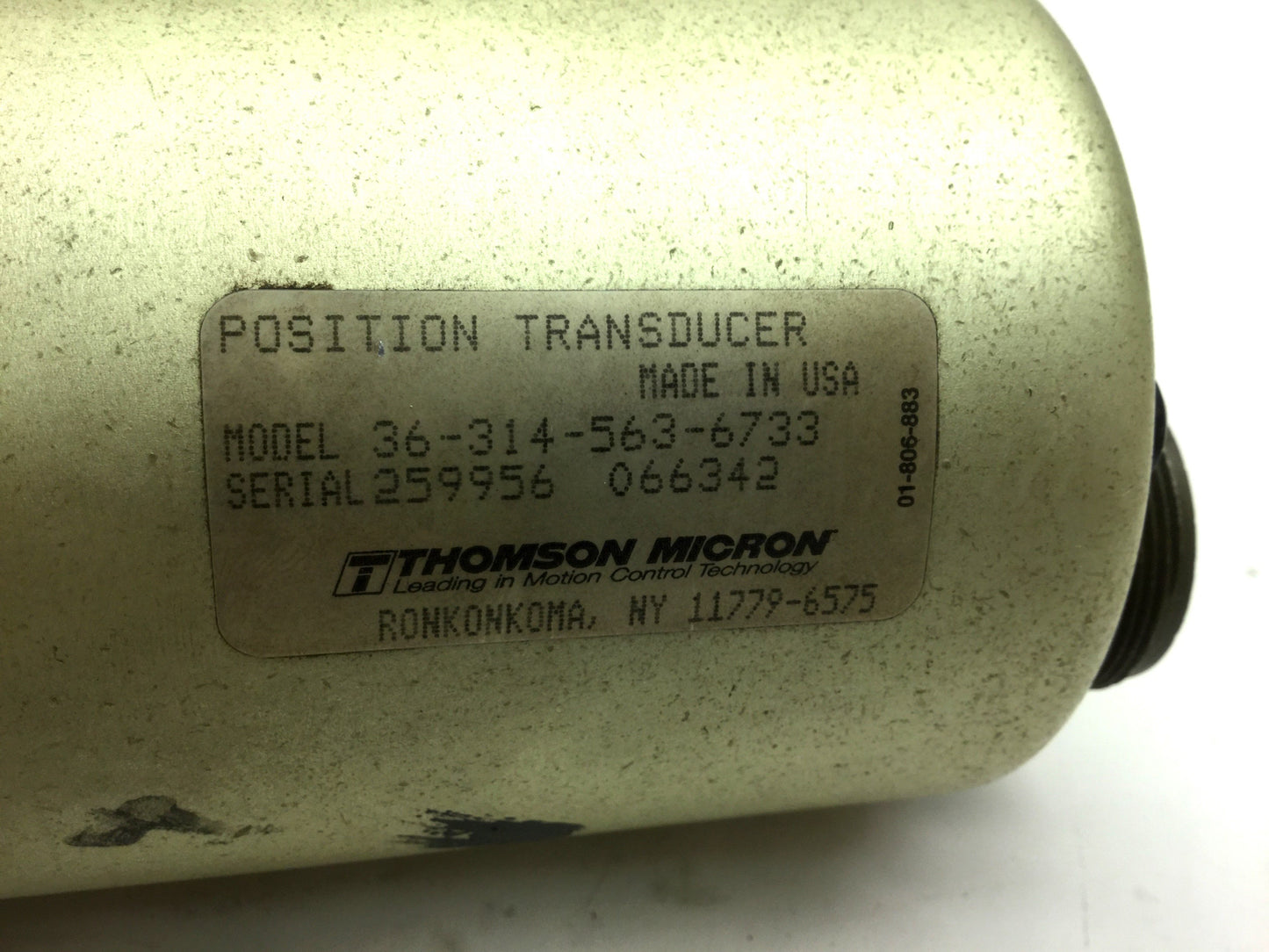 Used Thomson Micron 36-314-563-6733 Rotary Position Transducer R1 1:1 R2 128:1