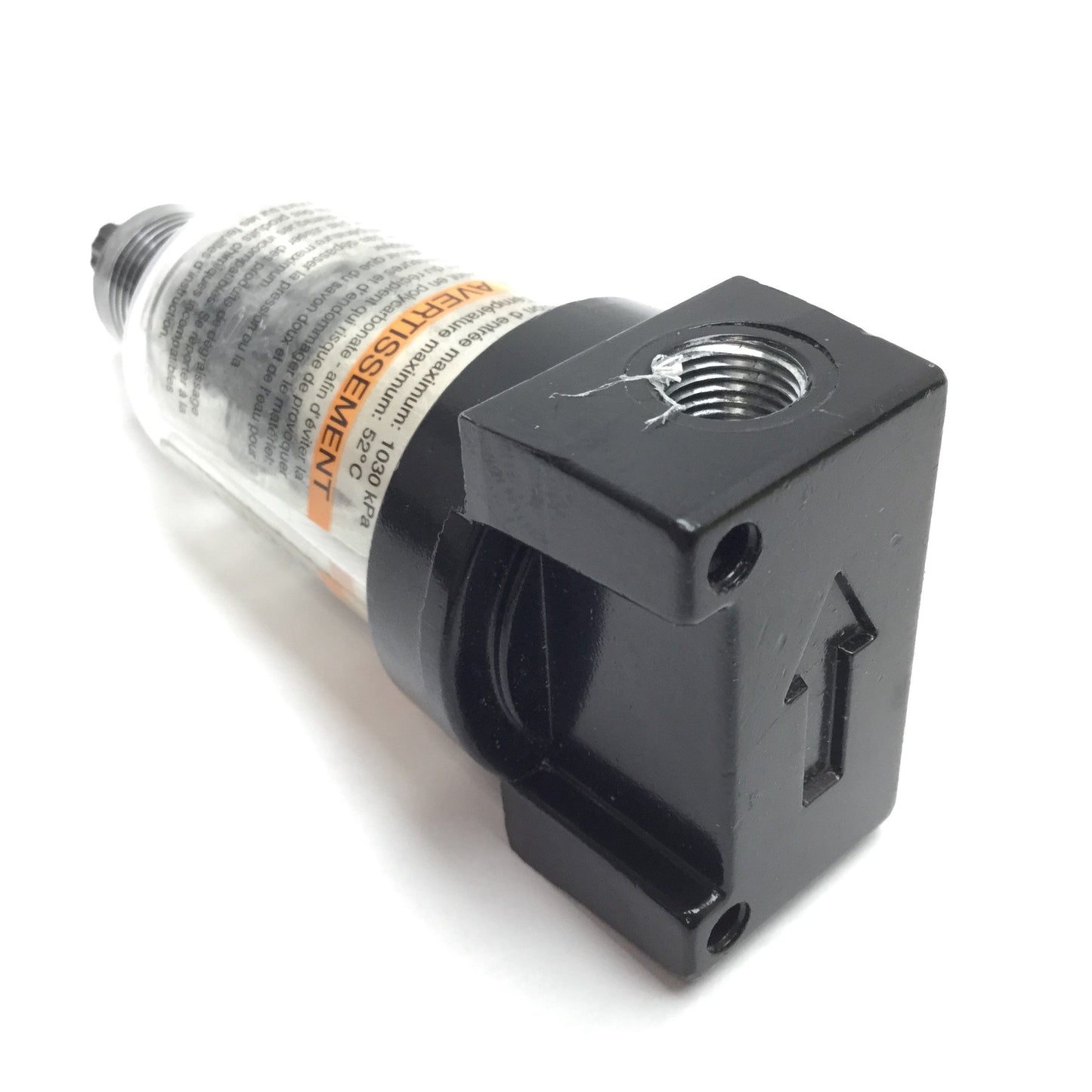 Used Parker 14F01BB Pneumatic Filter, 5 Micron Element, Rating: 150psi Max, 1/8" NPT