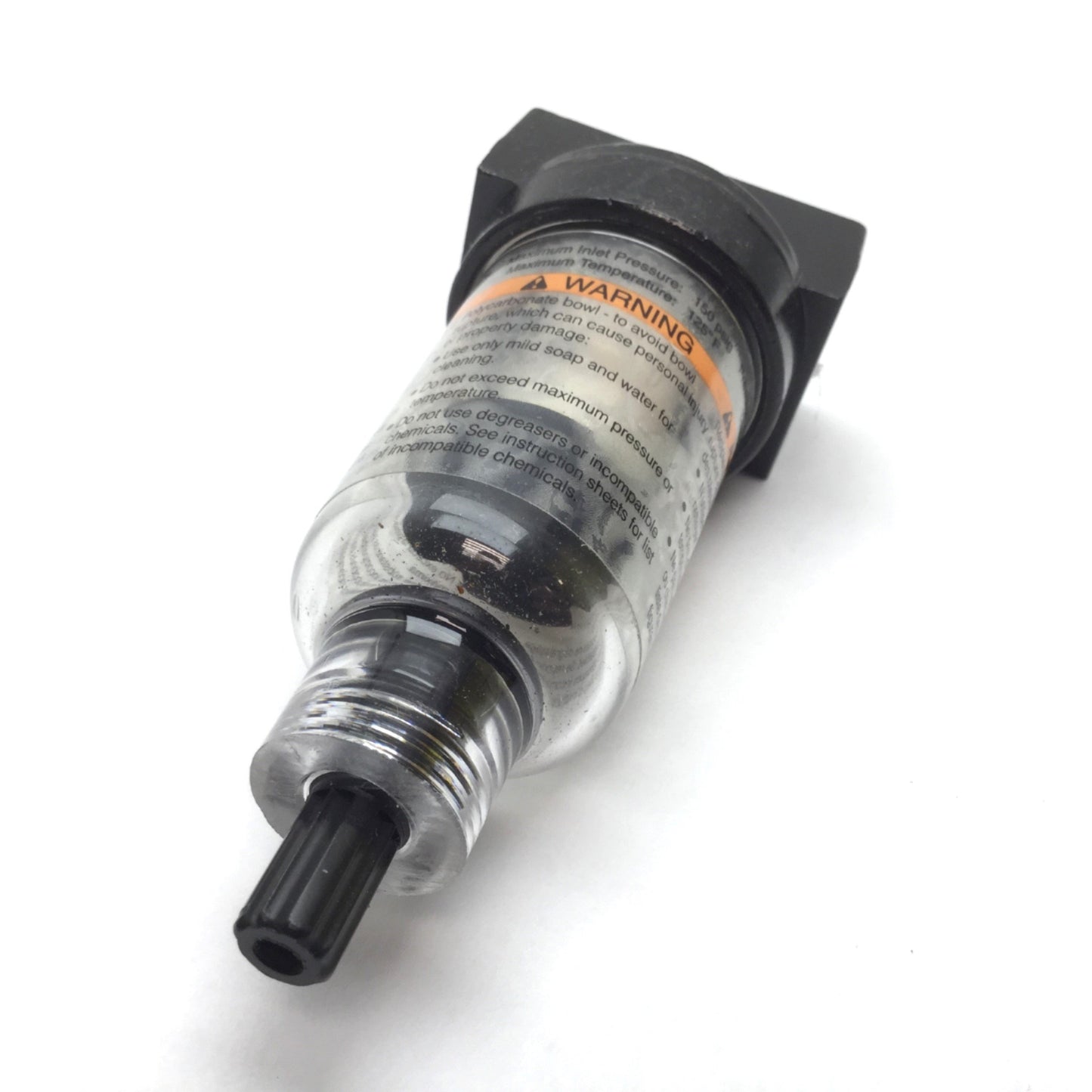 Used Parker 14F01BB Pneumatic Filter, 5 Micron Element, Rating: 150psi Max, 1/8" NPT