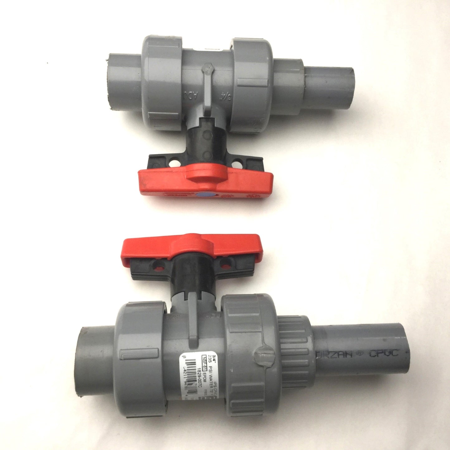 Used Lot of 2 Spears 1829-007C True Union Ball Valve, 3/4" EPDM, 235 PSI Water @ 73°F