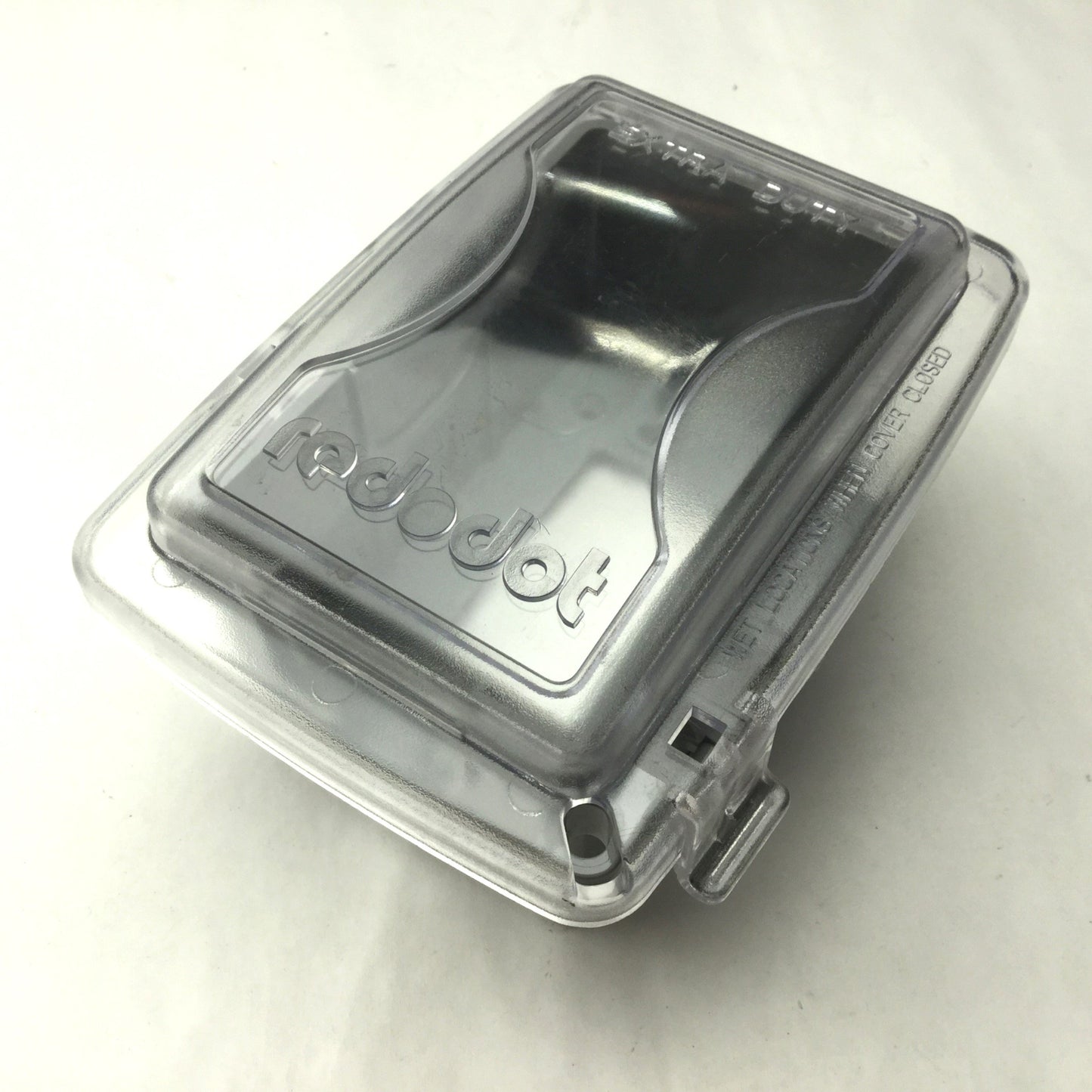 Used Red Dot Extra Duty Clear Cover Enclosure 4"x2.5"x2.5", Has Holes