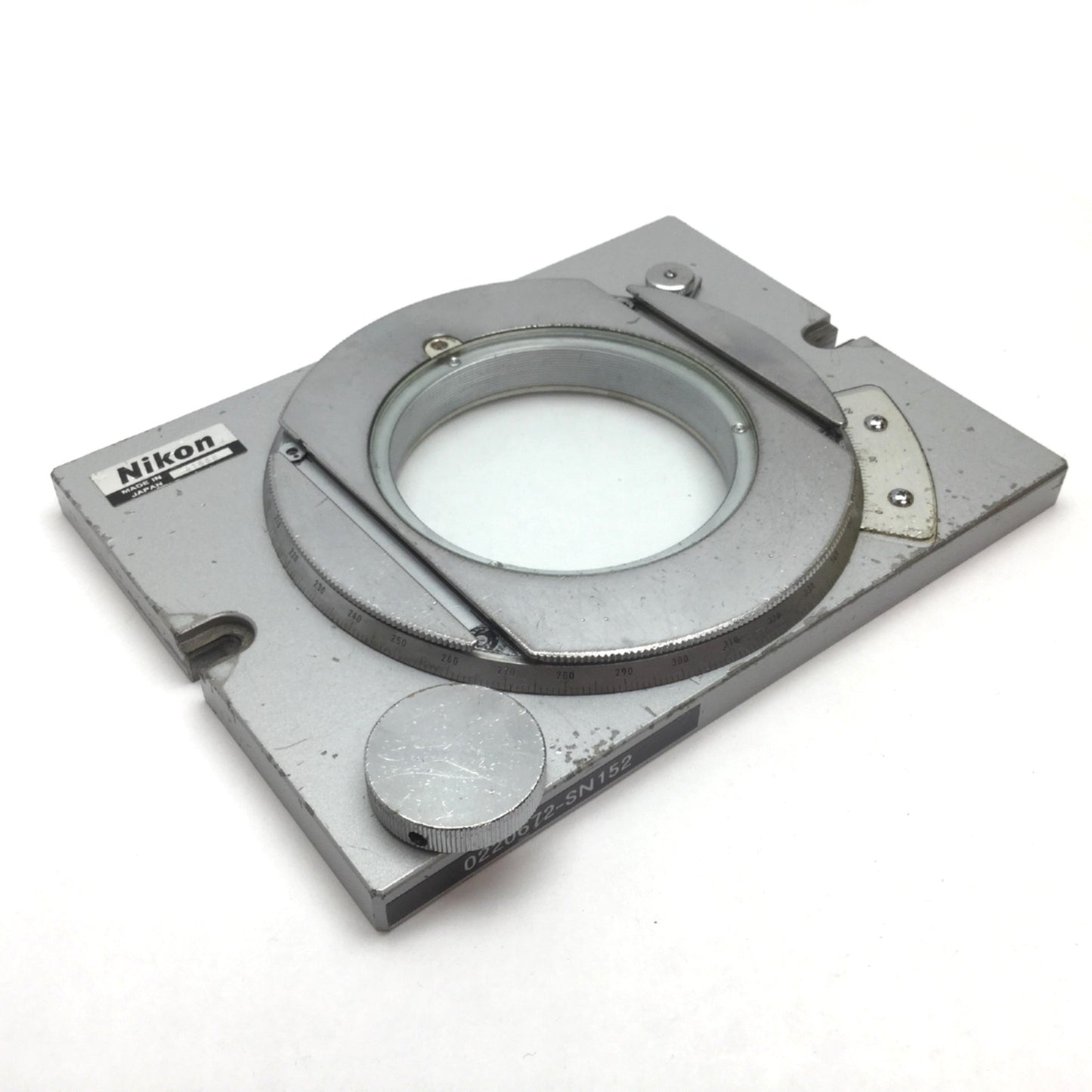 Used Nikon Rotation Table For V-12 Optical Comparator, 360° Rotation, 4.19" Ø Glass