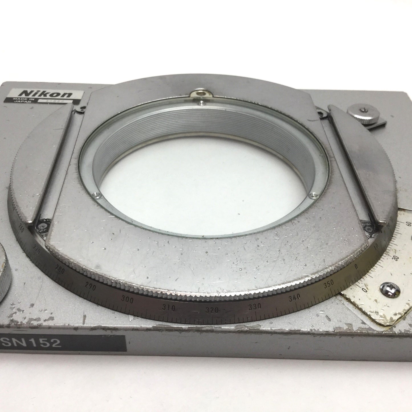 Used Nikon Rotation Table For V-12 Optical Comparator, 360° Rotation, 4.19" Ø Glass