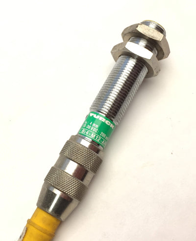 Used Turck Bi4-M12-AP6X-H1141 Proximity Sensor, 10-30VDC, M12x1, NO PNP, Range: 4mm