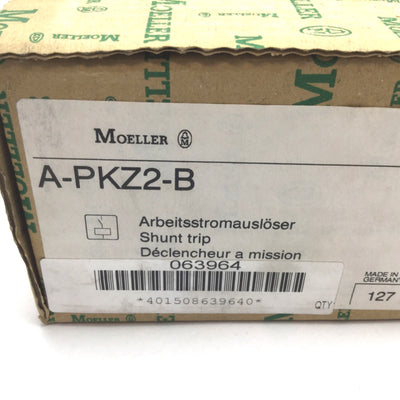 New – Open box Moeller A-PKZ2-B Shunt Trip Module, 110-250VAC/DC, For Manual Motor Protector