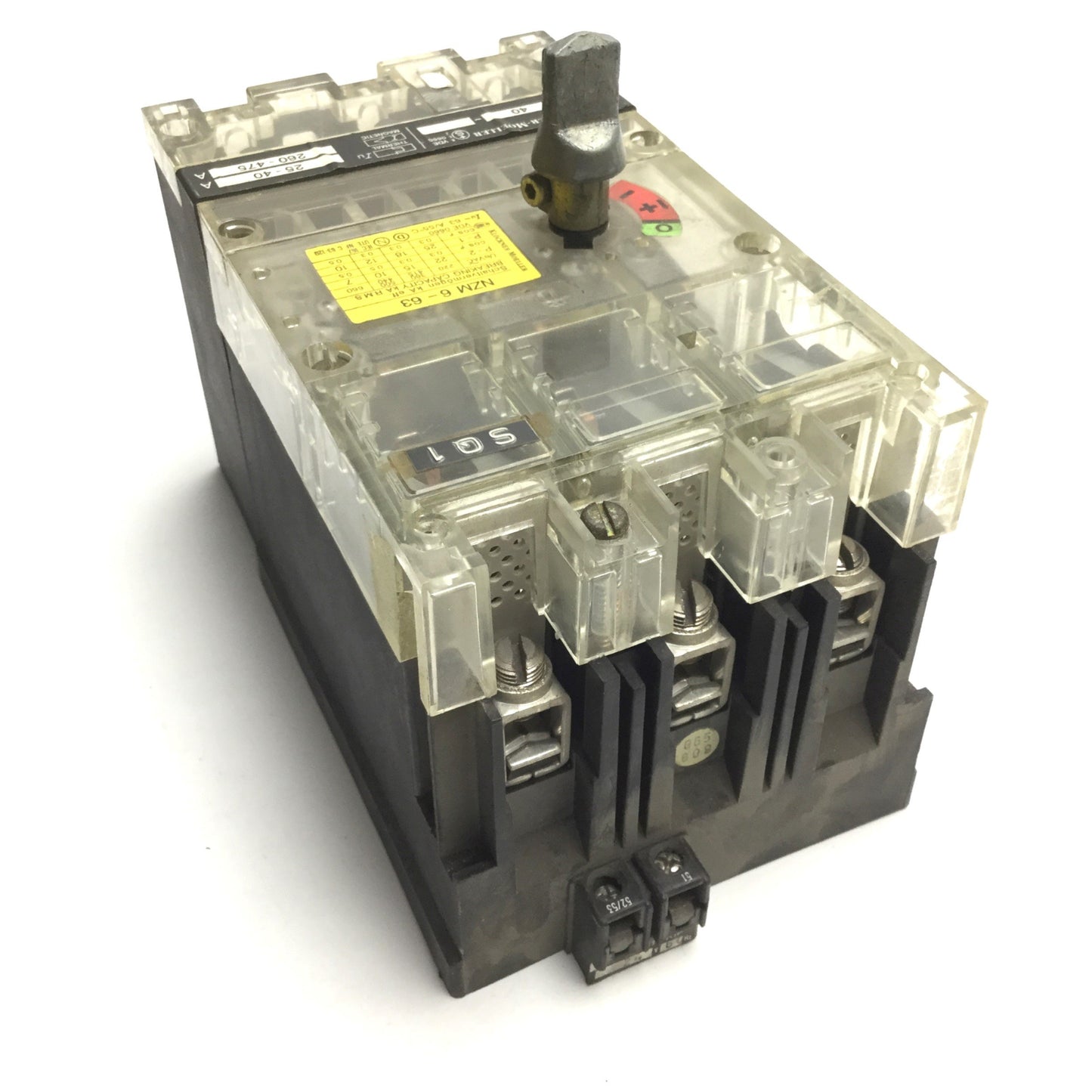Used Moeller NZM6-40 Circuit Breaker Disconnect Switch, 3-Pole, Rating 500VAC 40A