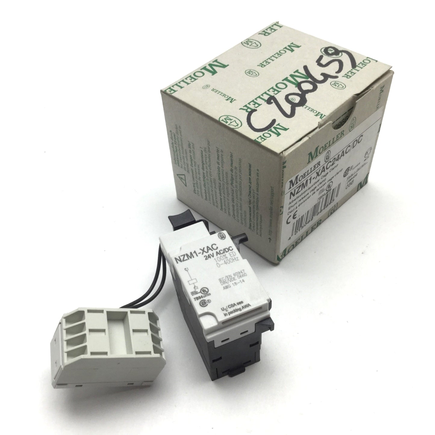 New – Open box Moeller NZM1-XAC24AC/DC Shunt Release, Cage Clamp Terminals, Control: 24VAC/DC