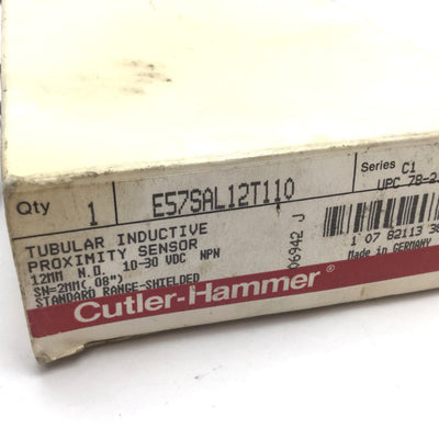 New Other Eaton Cutler Hammer E57SAL12T110 Proximity Sensor, 2mm, M12, NPN N/O, 10-30VDC