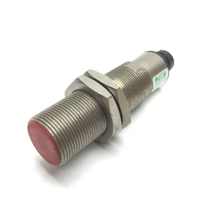 Used AECO Inductive Proximity Sensor, 10-30VDC, PNP N/O, M12 4-Pin, Barrel M18