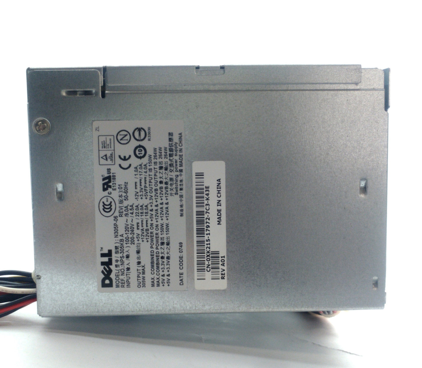 Used Dell N350P-06 Computer Power Supply, 350W, 24-Pin, 1x P4, 4x SATA, 1x FDD
