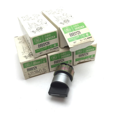 New Lot of 5 General Electric 080SMZN 3-Position Selector Switch Head, Maintained