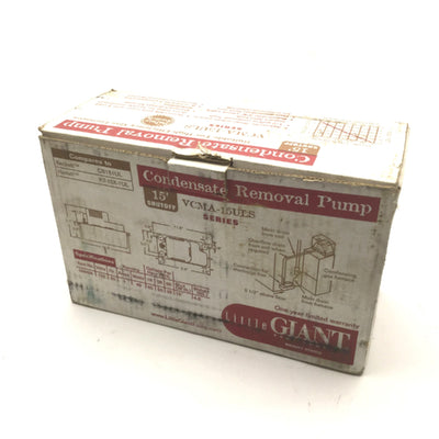 New – Open box Little Giant VCMA-15UL Automatic Condensate Removal Pump, 1/50hp, 115VAC 60Hz