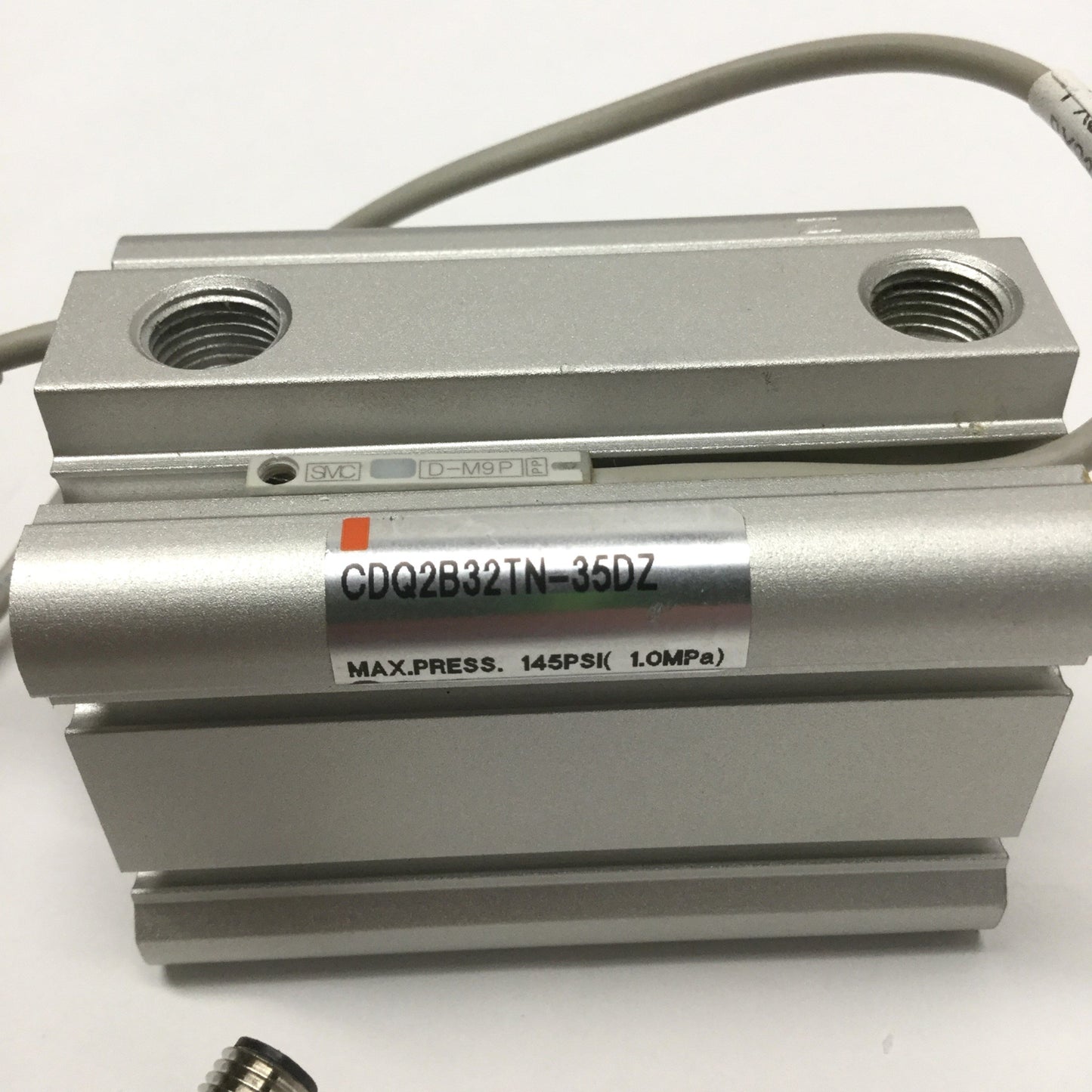 Used SMC CDQ2B32TN-35DZ Air Cylinder Double-Acting 32mm Bore, 35mm Stroke w/ Switches
