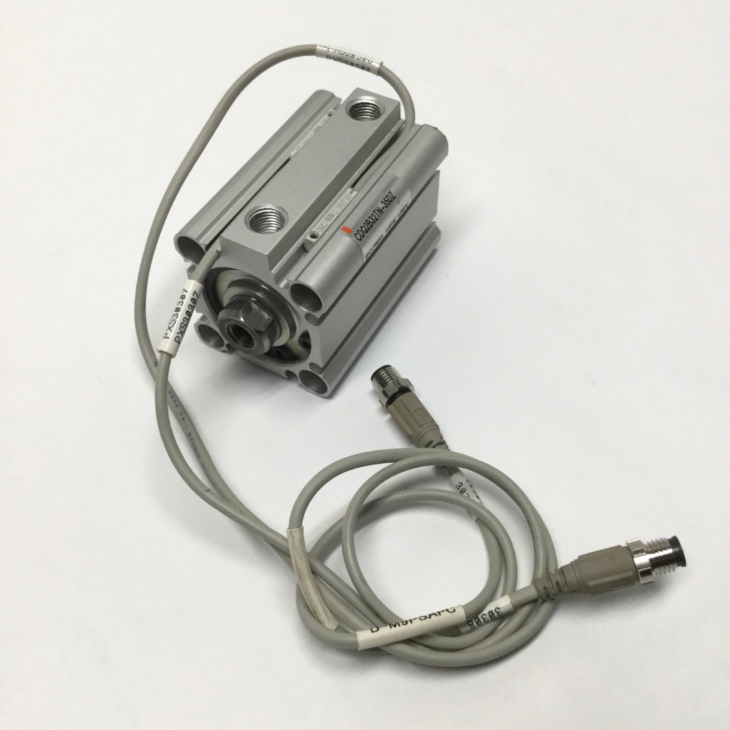 Used SMC CDQ2B32TN-35DZ Air Cylinder Double-Acting 32mm Bore, 35mm Stroke w/ Switches