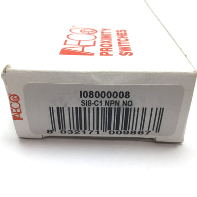 New Aeco SI8-C1 Inductive Proximity Sensor Switch, 1.5mm, 6-30VDC, NPN N/O, M8 Body