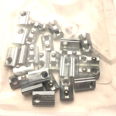 New – Open box Lot of 26 Fath 102687 Roll-In T-Slot Nut, 7.7 x 4.6mm, With Spring Loaded Ball