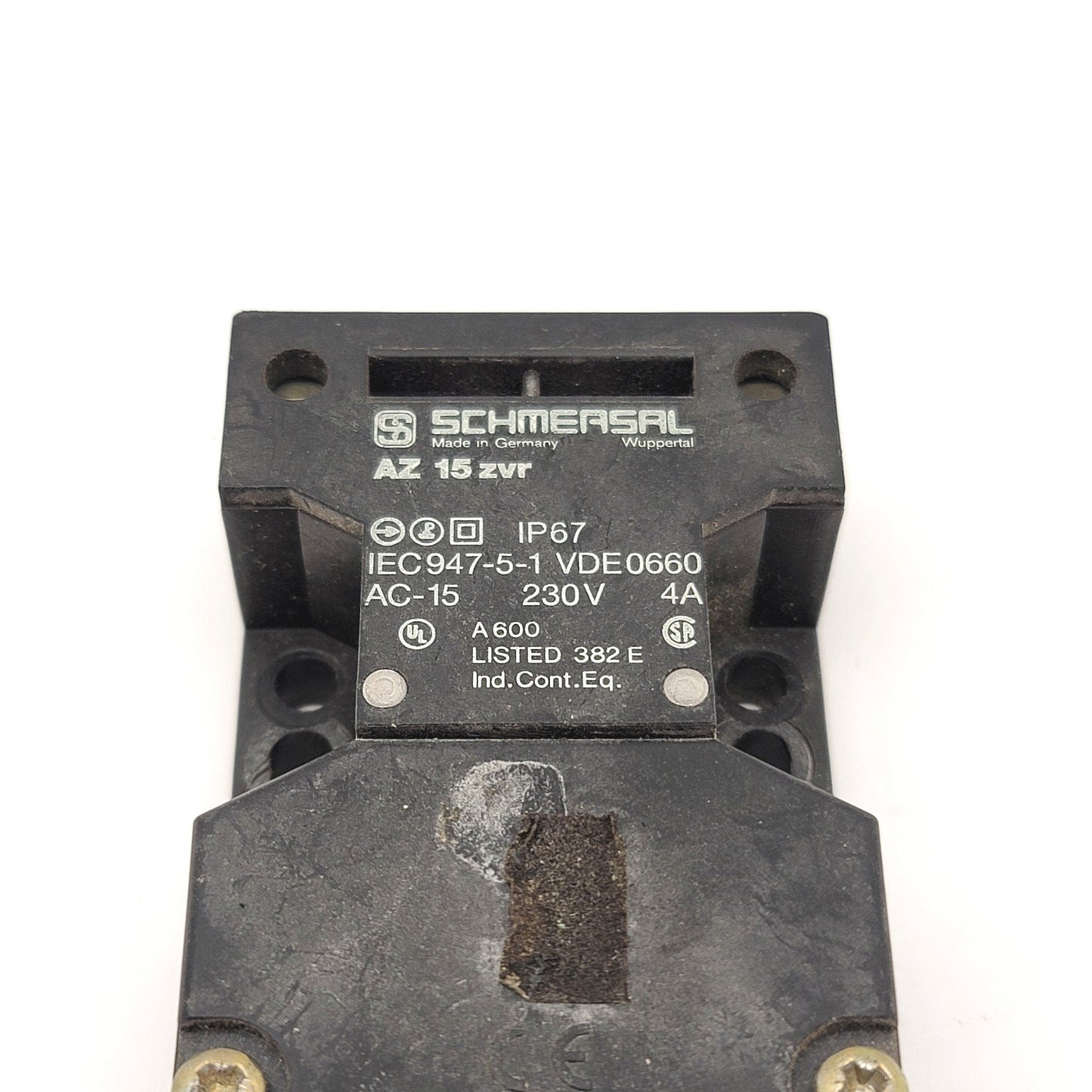 Used Schmersal AZ 15 ZVR Safety Interlock Switch, Rating: 230VAC, 4A, With Key